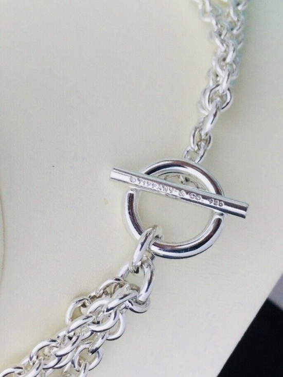 57_f9ececde-1727-47b4-829f-  Tiffany & Co. Sterling Silver Puffed Hearts Multi Chain Link Toggle Necklace